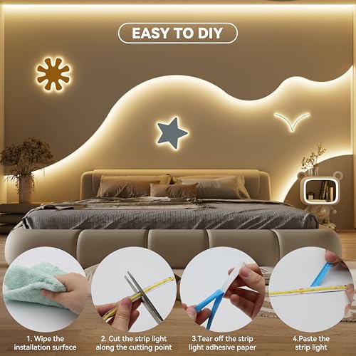 Image of MIWISE COB LED Strip Light,24V 3000K Warm White LED Strip Lights,32.8ft UL-Listed Super Bright Flexible LED Strip,Dotless High Density Cuttable for Cabinet Bedroom DIY Projects(No Adapter&Controller)