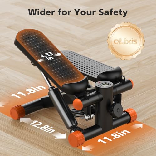 Image of OLIXIS Stepper Machine with Resistance Bands - Mini Stair Stepper for Home Exercise, Portable Weight Loss & Full Body Workout Equipment