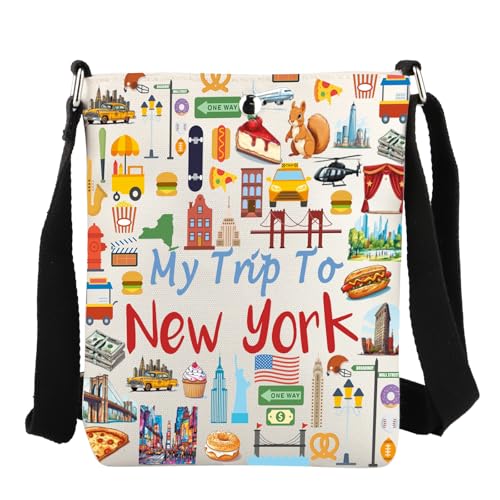 JYTAPP New York Travel Gift My Trip To New York Crossbody Bag New York Travel Bag New York Souvenirs Shoulder Handbag Purse