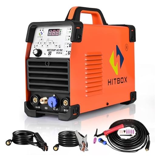 HITBOX 200A TIG AC DC Máquina de Soldar TIG de aluminio Soldador TIG Pulso, Cuadrado DC, Totalmente Digital, Ignición HF (HBT250P)