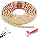 JSIWOTH Moldura Perlas Adhesiva PVC Flexible 3,05M x 15mm Color Madera