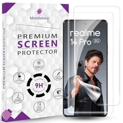 Image of 2 Pack Unbreakable Membrane Screen Protector Guard Compatible For Realme 14 Pro, 6.77 Inch | Hydrogel Membrane Ultra Smooth Touch, fingerprint working with installation kit and guide