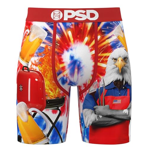 PSD Men's USA Patriotic Boxer Briefs - 7 Inch Inseam Breathable and Supportive Men's Underwear with Moisture-Wicking Fabric2