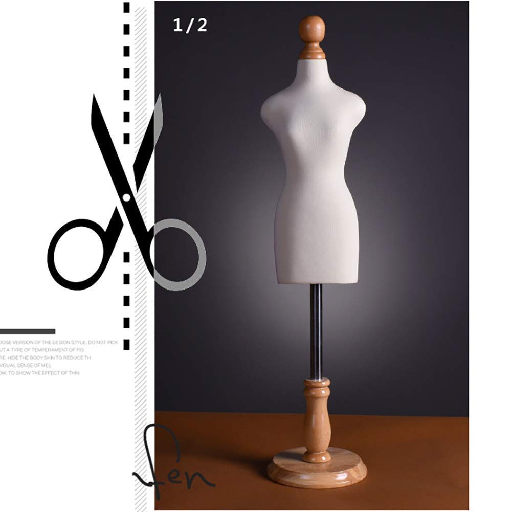 Tailors Dummy Mannequin Mini Dressmakers Dummy Famale, Tailor Manikins Doll Dress Form Display, Adjustable Height Dollhouse Accessories Decoration ()