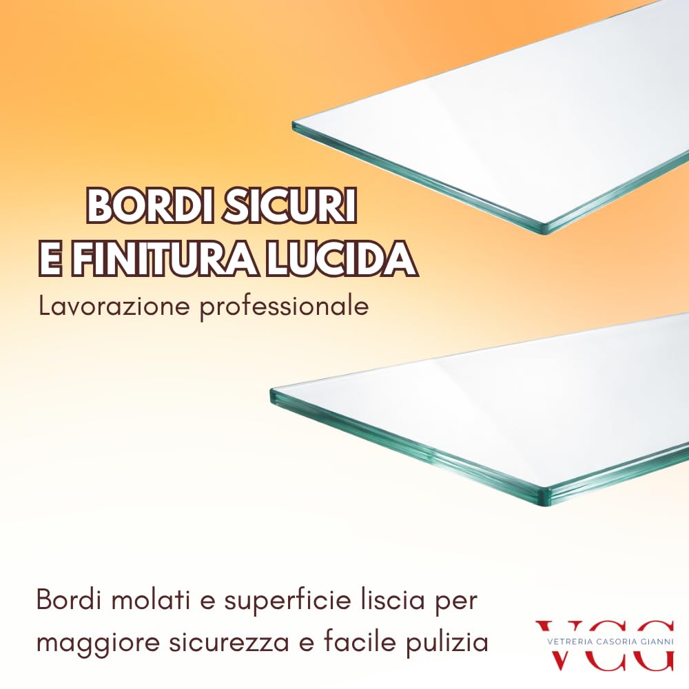 Ripiano Frigorifero Universale in Vetro Trasparente su Misura Personalizzabile 4mm | Ripiano Vetro Frigo Extra Resistente Made in Italy | Ricambio Universale Clicca Personalizza Ora