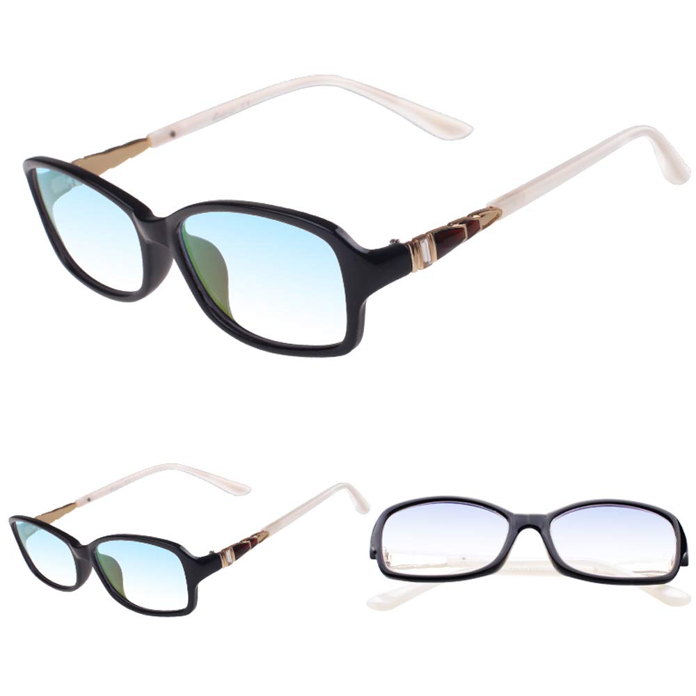H&RB Bifocali Anti Light Blue Occhiali da Lettura per Le Donne, Lente Bifocale Invisibile per La Distanza E Vicino A Duplice Uso comodità E La Convenienza Senza Rimozione Frequente,Bianca,+1.5