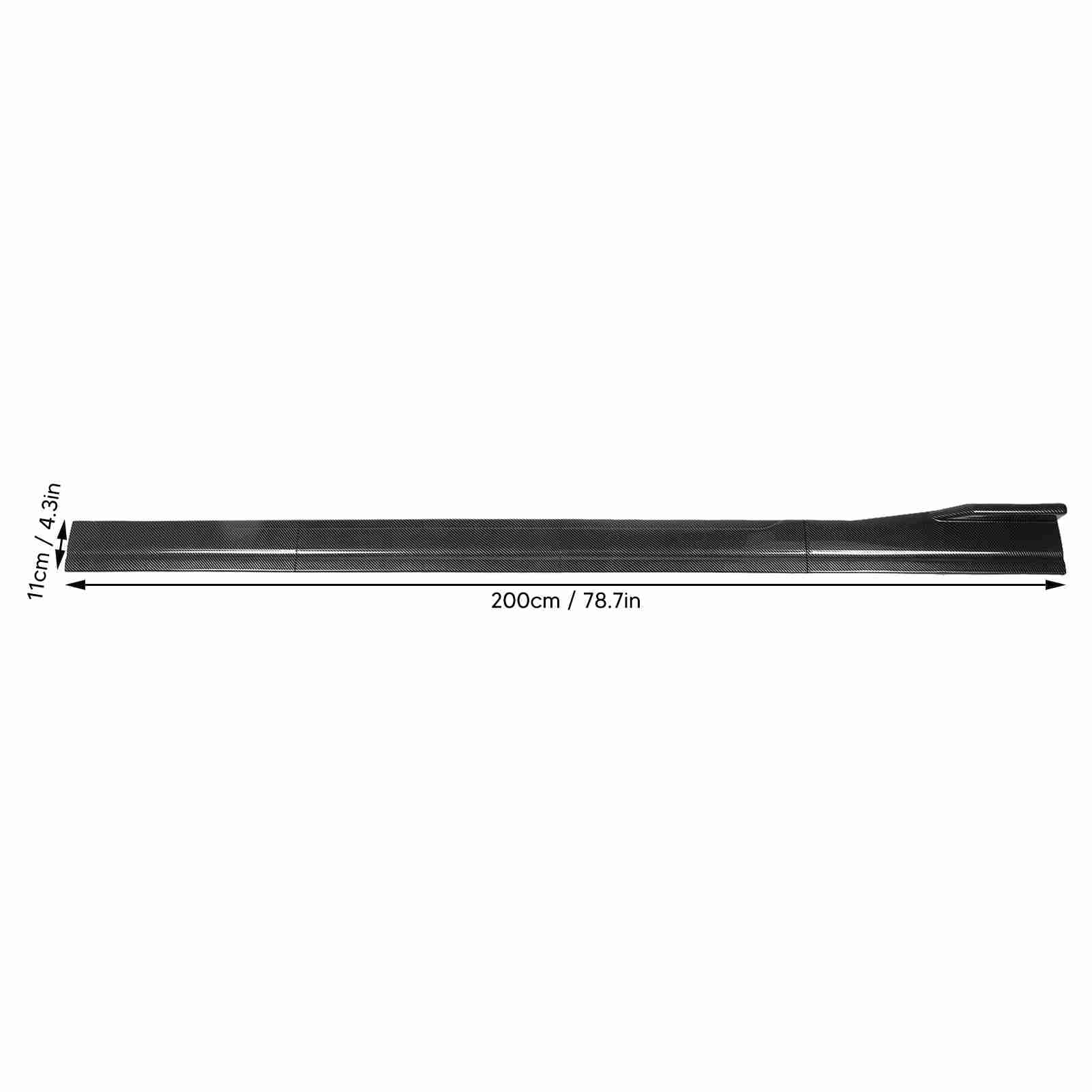 Jupe Lat¨¦rale de Voiture en Fiber de Carbone, 200X11cm, Type 4 Sections, S¨¦parateur de Jupe Lat¨¦rale Gauche Droite, Voitures Universelles