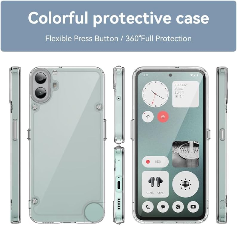 Image of NISHTECH for CMF Phone 1 5G (2024) Premium Transparent Hybrid Soft Slim Dust Proof Back Case Cover with Camera Protection, Silicone