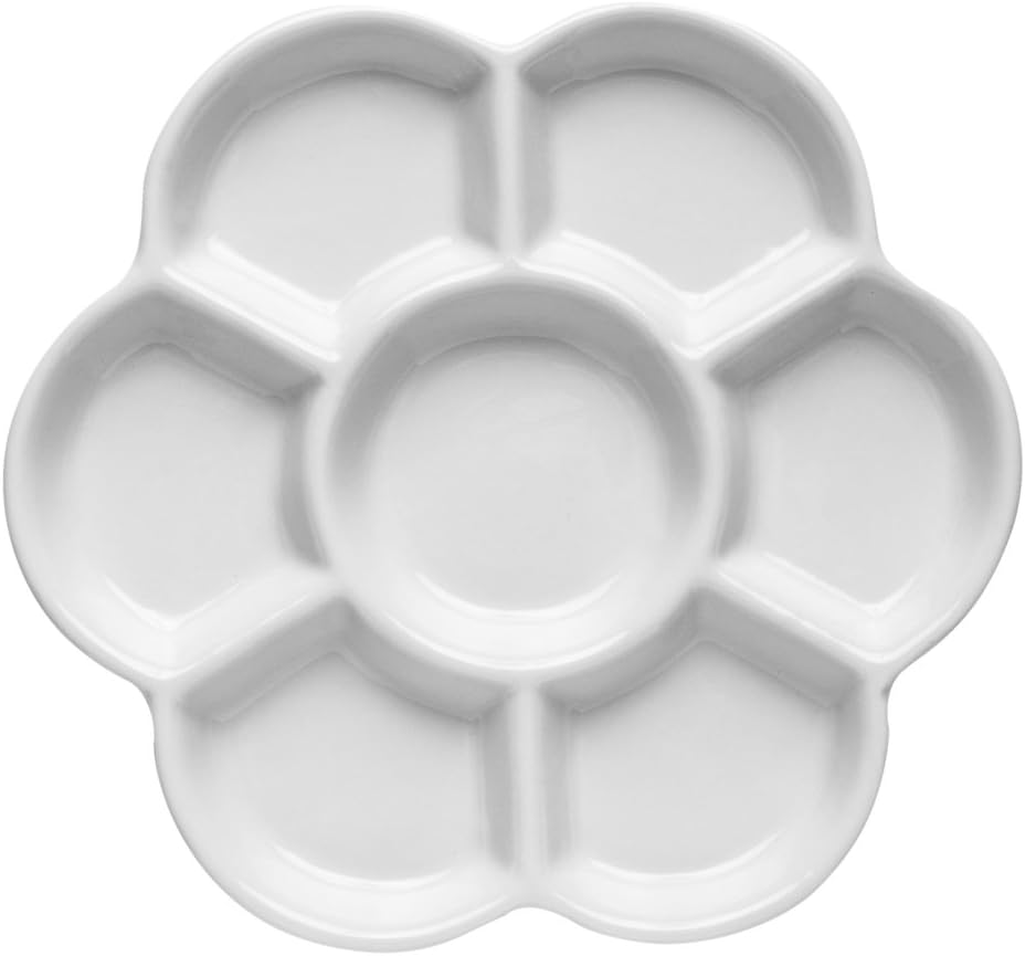 Jackson's : Ceramic Palette : Daisy Porcelain 7 Well : 6in (APX.15cm) Diameter