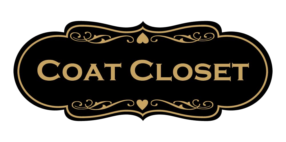 Designer Coat Closet Sign (Black Gold) - Medium : Amazon.ca: Home