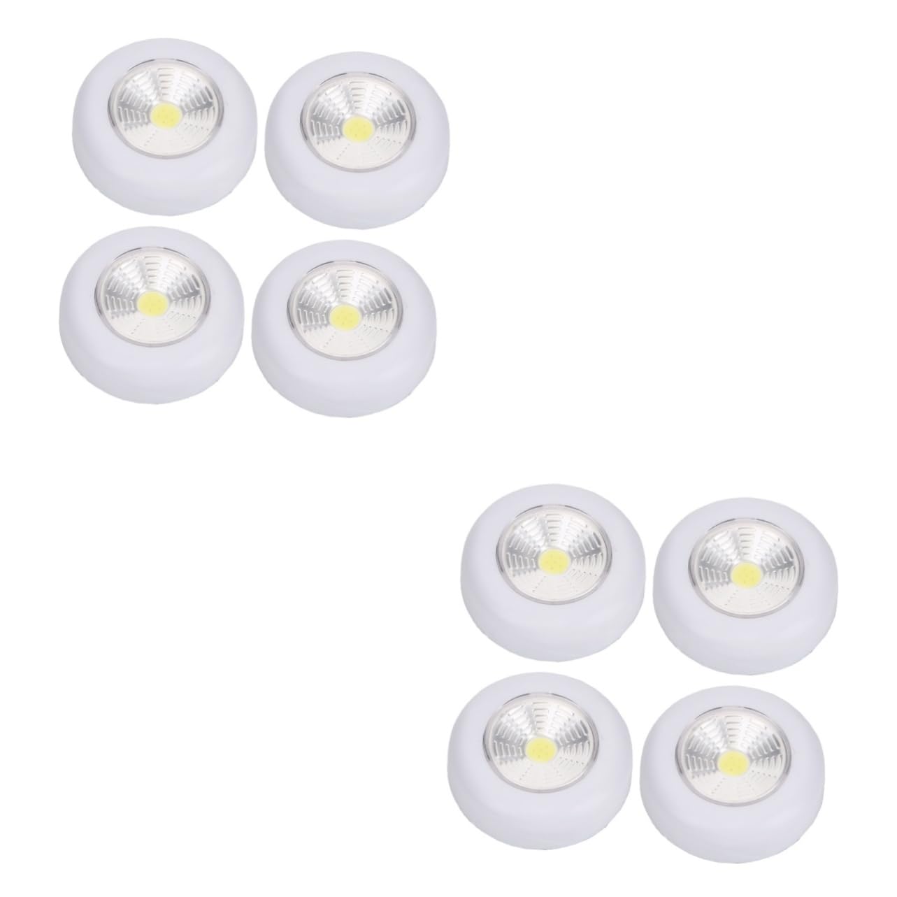 DOITOOL 8pcs Led Push Lamp Battery Powered Emergency Light for Cabinets Shelves and Closets Activation Self-adhesive for Versatile Placement