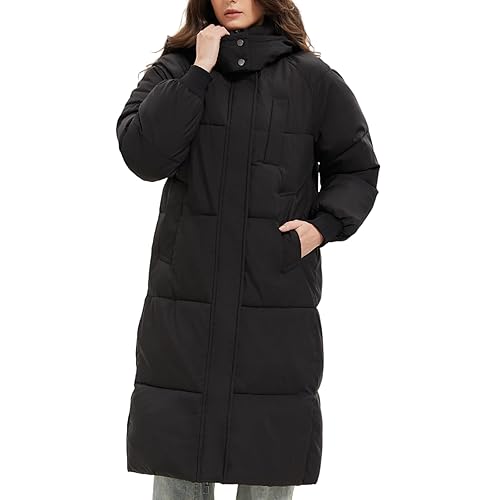 Long Puffer Jacket for Women,2024 Thickened Winter Coat Hooded with