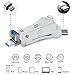 Price comparison product image YooGoal SD Card Reader, 4 in 1 i Flash Drive USB Micro SD & TF Card Reader Adapter for iPhone iPad Mac Lightning Android USB Type C - White