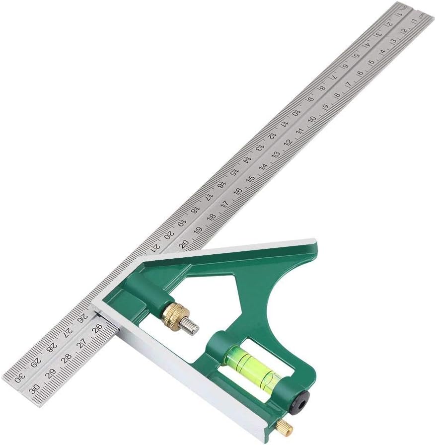 Combined square, 300mm Carpenters Squares Steel Angle Ruler with spirit level Combined Square Set, Multifunctional Measuring Tools