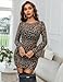 Avidlove Women's Mesh Dress Backless Bell Sleeve Party Clubwear Mini Bodycon Dresses Leopard Print