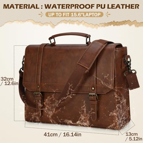 IGOLUMON Vintage Leather Messenger Bag