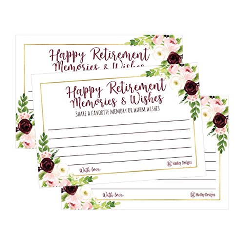 Cartes de vœux florales de retraite lot de 25 fête fin de carrière