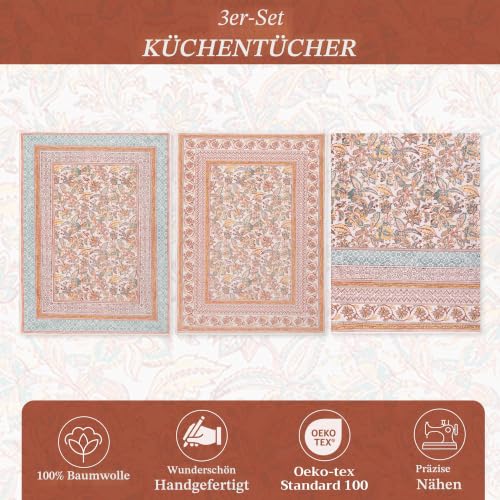 Maison d'Hermine Küchenhandtuch 100% Baumwolle (50 cm x 70 cm, Set von 3) – Ansicht 2