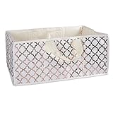 DII All-Purpose Storage Tote with Two Compartments to Divide Easy to Clean Interior, Use for Beach Trips, Laundry, Reusable Grocery Bag, as Trunk Organizer, or More (Lattice Bronze) – Small