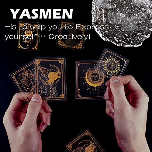 Yasmen 45 Pieces Stickers For Kids, Transparent Golden Astrology Sticker Pack, Resin Stickers Diy Craft Kits For Scrapbooking Bullet Journal Laptop Planner Design Water Bottles Phone Case #TOP6