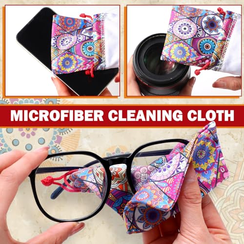 Shinylin 24 Pcs Sunglass Pouch Drawstring Microfiber Pouch Multicolor Soft Sunglasses Case Sunglasses Bag Eyeglass Pouch (Vibrant Colors,Charming)