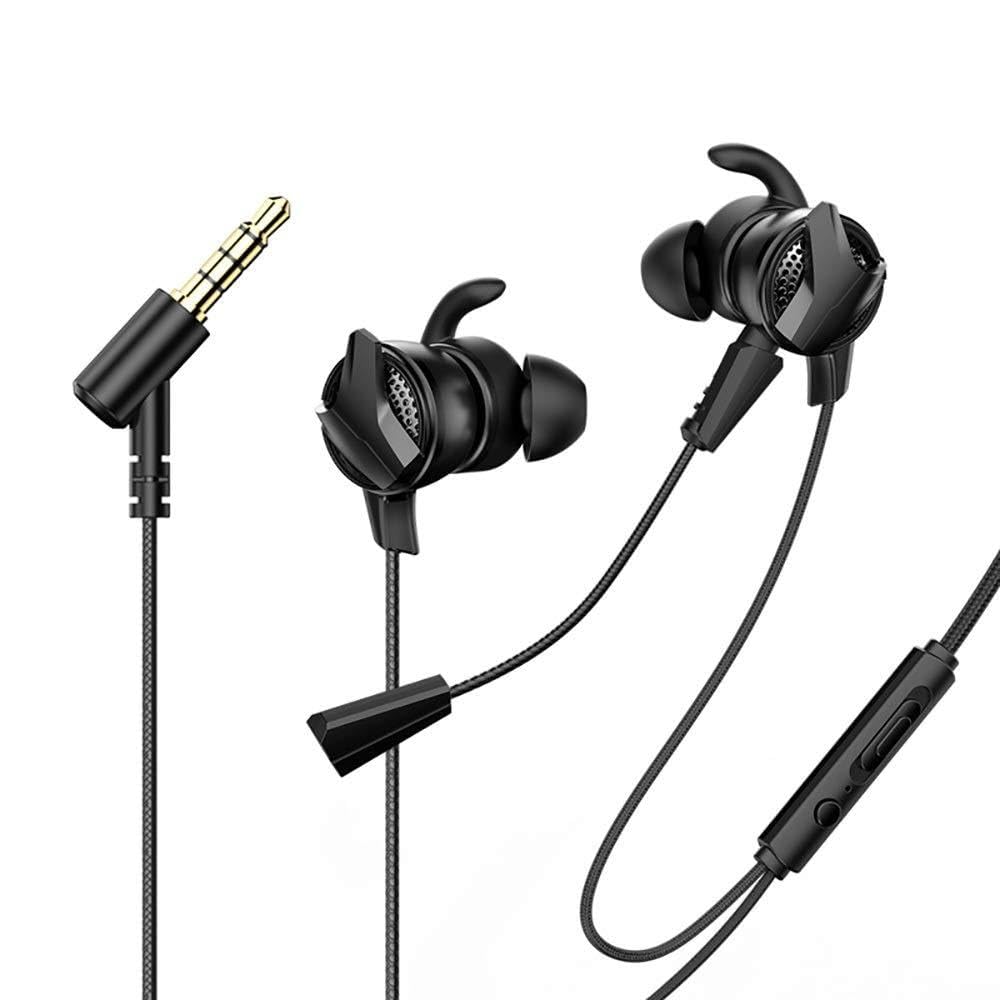GKKXUEn la Oreja los Auriculares Jack de 3,5 mm Auricular con Cable for Videojuegos del Juego de Auriculares de Alta fidelidad Auriculares con micrófono Desmontable (Color : B, Size : 3.5mm)