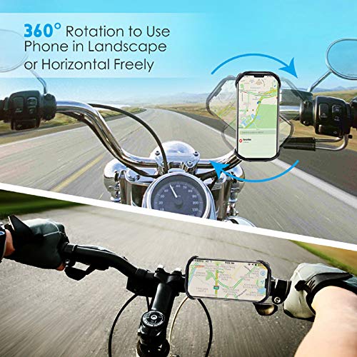 Aonkey Universal Bike Phone Mount, 360° Rotatable Phone Holder For Bike, Silicone Motorcycle Phone Mount Compatible With Iphone 11/Pro/Xs Max/Xs Xr X/6S/7/8 Plus, Samsung S20/S10/S9, 4.0"-6.5" Phones #TOP3