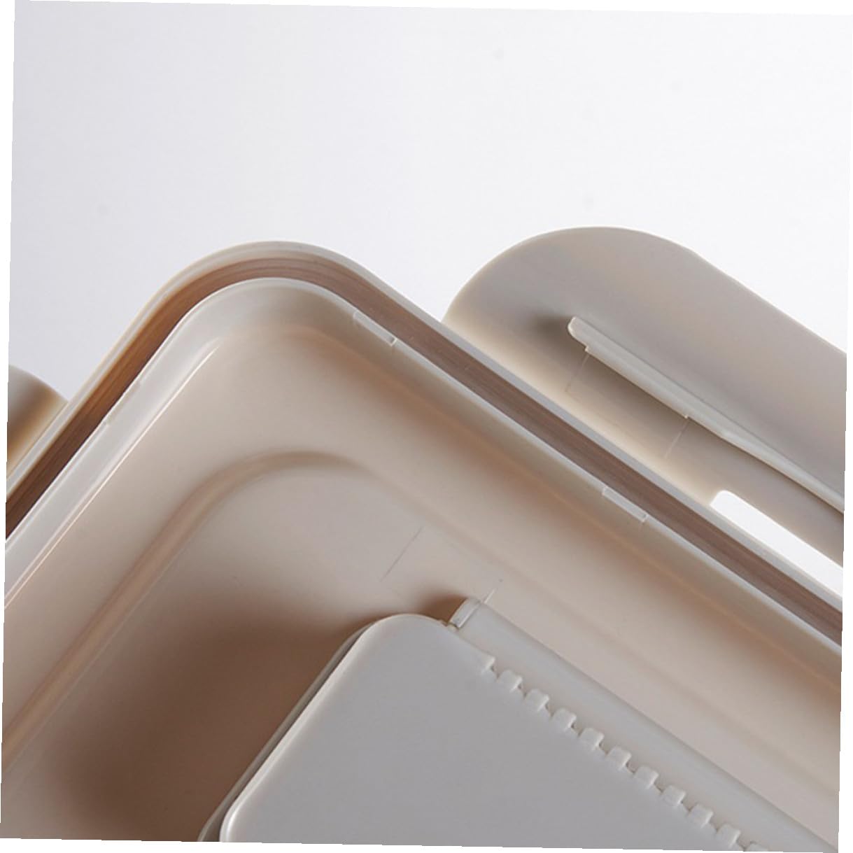 LALAFINA Contenitore per Crocchette per Cani Design Ermetico e Sicuro, Materiale Pp Beige, Forma a Barile, e Grande, Raffinato e Pratico per Conservazione Alimenti Pet