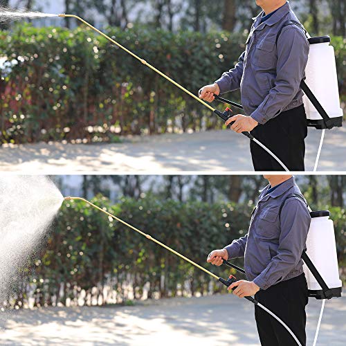 ITISLL 4 Gallon Backpack Sprayer, Leak-Free Pump Sprayer with Telescopic Brass Wand, Durable Polyethylene Wand and 4 Nozzles for Garden and Lawn 15liter (919NK15)