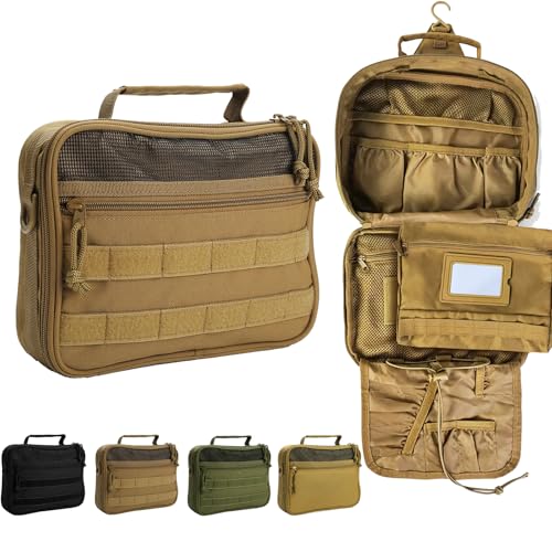 HJOKLS Tactical Hanging Toiletry Bag for Men, Travel Toiletry Bag，Mens Toiletry Bag Organizer Dopp...