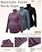 Sweetyweee 3 Pack Maternity T-Shirts Pregnancy Tops Women Sweater Long Sleeve Turtleneck Ribbed Finger Sleeve Outfits(Purple, Blue, Black,Medium)