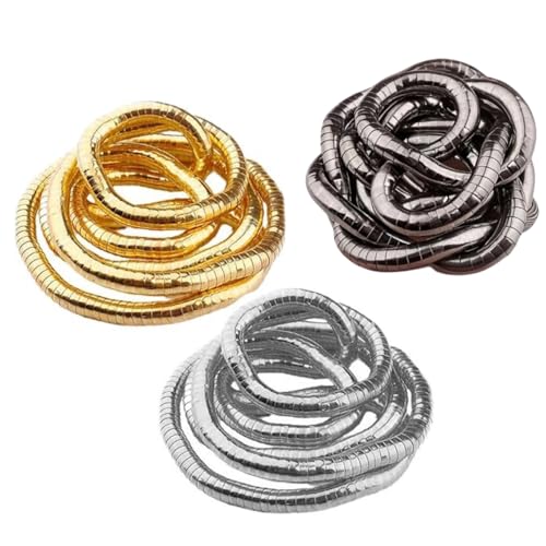 SOOWOOT Bendable Snake Necklace Snake Chain 3 Styles, 3 Colors! 3Pcs Set in Gold, Silver & Black - Necklace, Armband, Choker