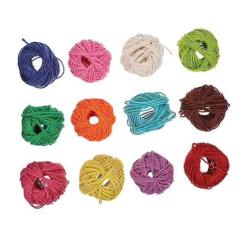 Uonlytech 12 Rollos Cordel de Colores Accesorio de Fiesta Cuerda de Pared de Fotos SOGA Cuerdas de para Manualidades Cuerdas de para DIY Hilo de Yute Trabajado a Mano Colorful