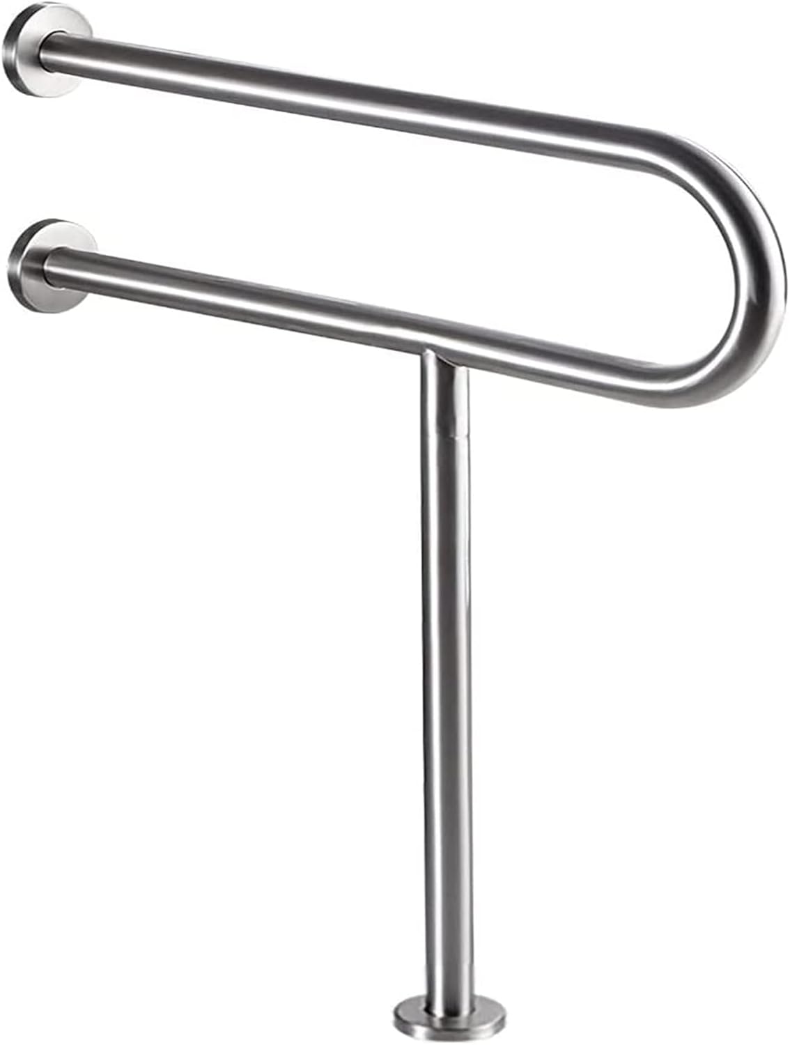 Grab Bars 304 Stainless Steel Toilet Grab Rails with Support Leg, UShaped Wall