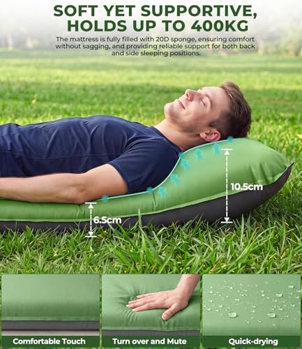Image of Cnkeeo Self-Inflating Camping Sleeping Pad with Electric Air Pump 2.56 inch