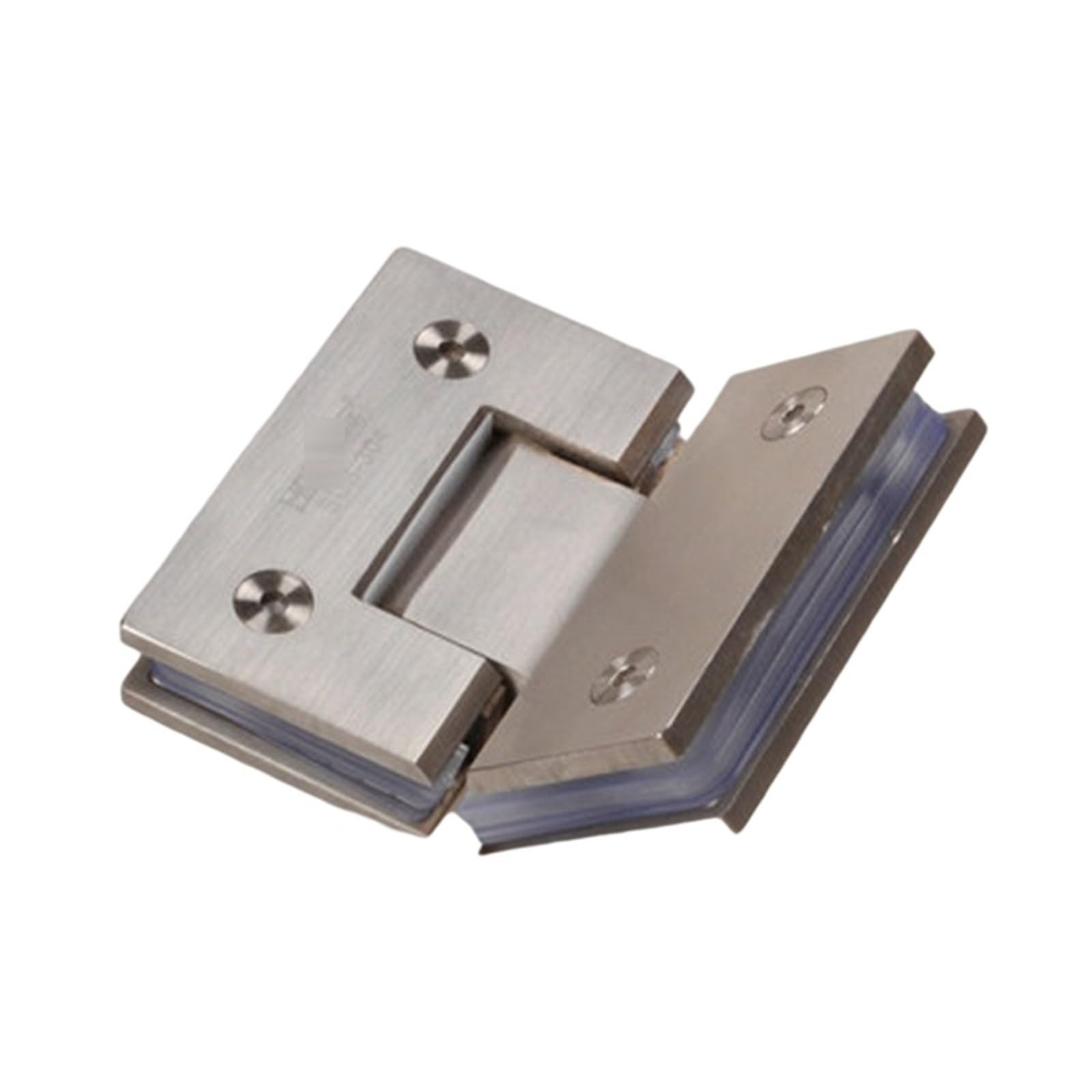 Precision Cast 304 Stainless Steel Bathroom Clip Frameless Glass Door Hinge Shower Room Glass Hinge 135 Degree Solid Hardware Hinges(4.5mm Brushed)