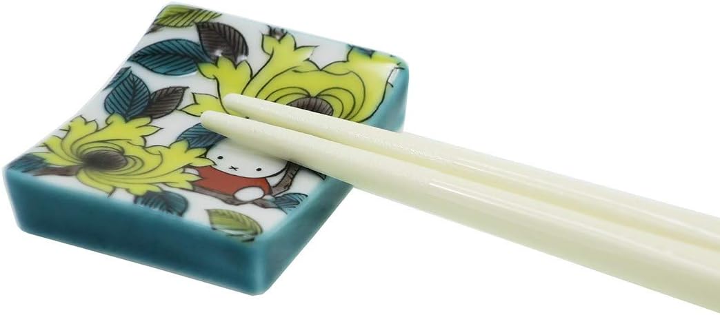 Kimonjo Pottery Chopstick Rest White 1.6 inches (4 cm) "Miffie" Kutani Ware Chopstick Rest Botan 211342