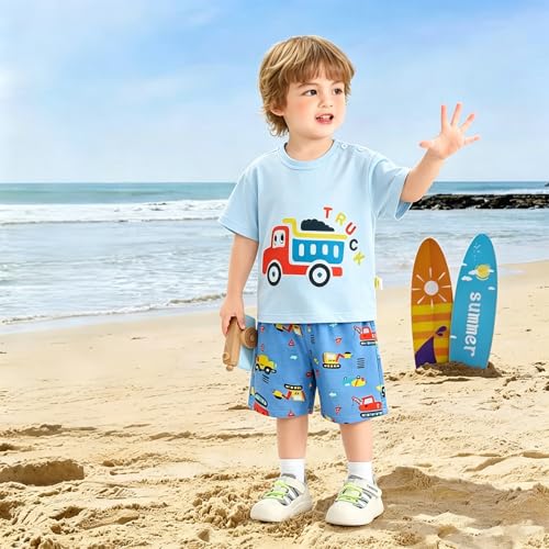 Image of Toddler Boys T-shirt and Shorts Set 4 PCs Outfit Baby Summer Clothes
