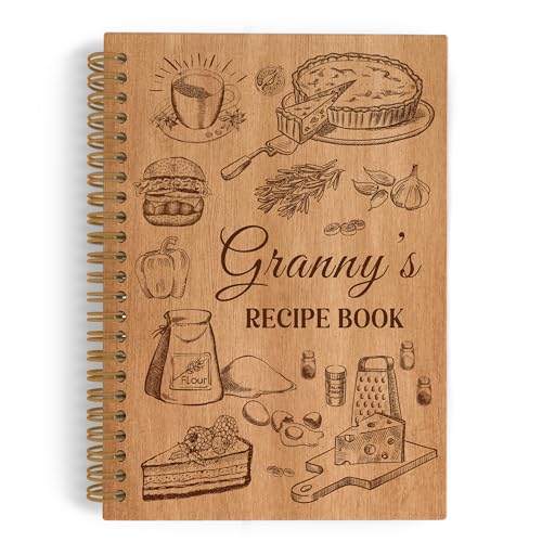 QLMX Granny Gifts Spiral Notebook, Granny Recipe Lined Journal Notebook, Recipe Book to Write in Your Own Recipes, Grandma Notebooks for Kitchen, Granny Gifts for Grandma from Grandkids, 5.5x8.3 Inch