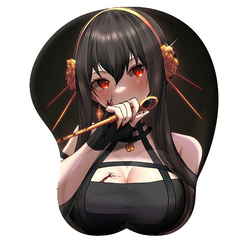 YlobdolY Tapis de Souris Anime 3D, Mignon Doux Sexy Bande dessinée Belle Grande Poitrine en Silicone Poignet Support Tapis de Souris, Tapis de Souris de Jeu avec...