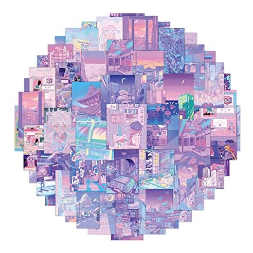 50 Packs Purple Girl Heart Stickers Water Bottles Laptop Phone Computer Guitar Skateboard Kawaii Aesthetic Trendy Vinyl Sticker Waterproof Aesthetic Trendy Decals for Teens Girls Adults