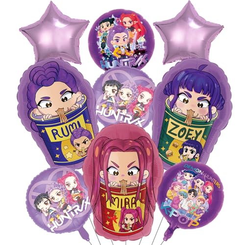 Xtaguvdm Decoração de aniversário de Hunters, decoração de festa de anime, balões de alumínio para festas, pendentes pendentes, balões de alumínio com personagens de desenhos animados