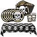 com-four® Juego de Vajilla de 25 Piezas para Fiestas - Platos, Tazas, Servilletas, Manteles - para Fiestas Piratas, Cumpleaños Infantiles y Halloween (Platos de Fiesta - 25 Piezas - 6 Invitados)