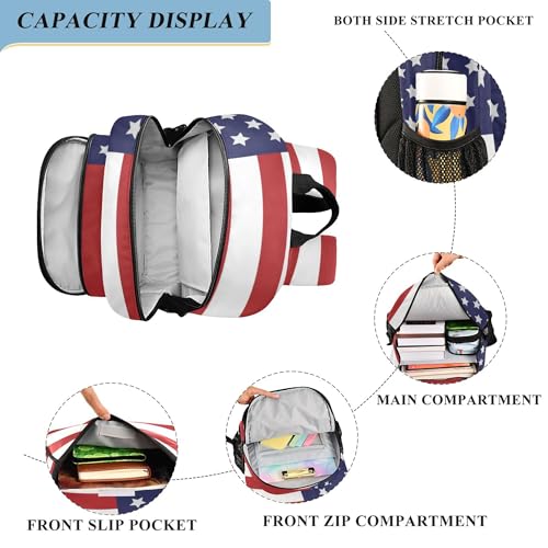 Fisyme American Flag School Backpack Laptop Backpacks Bags Bookbag Travel Casual Computer Notebooks Daypacks4