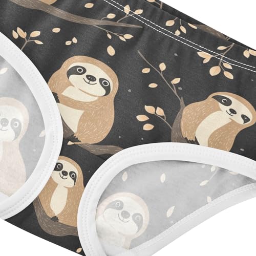 Wusikd Cute Sloth Girls' Underwear Cotton Trees Girls Briefs Soft Toddler Underwear 2T4