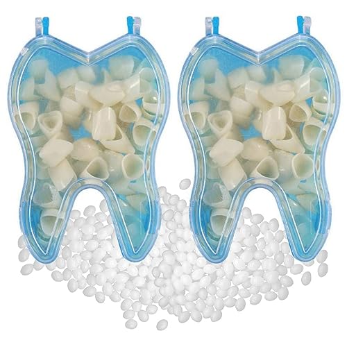 Zahnkappe, temporäre Zahnkappe, Kronenfurnier, Vorder- und Hinterzähne, Vorder- und Backenzähne, mit Zahnreparatur, thermische Perlen, Kappenfüller für fehlende gebrochene Zähne (100 Stück vordere Zahnkappe, temporäre Zahnkappe, Kronenfurnier, Vorder- und Hinterzähne, Vorder- und Backenzähne, mit Zahnreparatur, thermische Perlen, Kappenfüller für fehlende gebrochene Zähne (100 Stück vordere