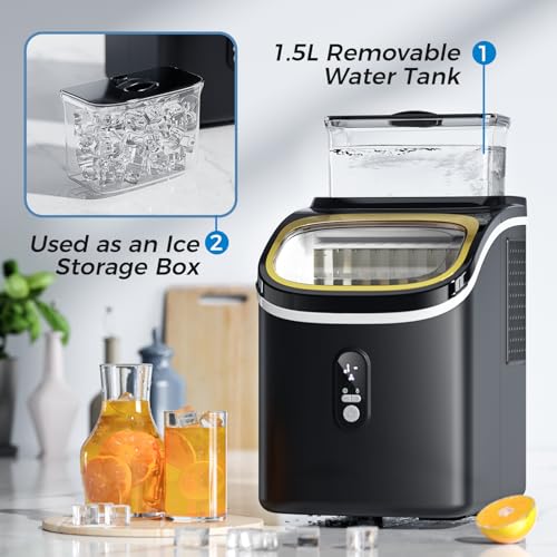Kismile 13AF-BKKK Ice Maker Countertop, Portable Ice Cube Maker Machine With 1.5L Detachable Water Tank, 33Lbs/Day, 16Pcs/5-18Mins, 24H Timer, Self-Cleaning Small Ice Maker thumb #2