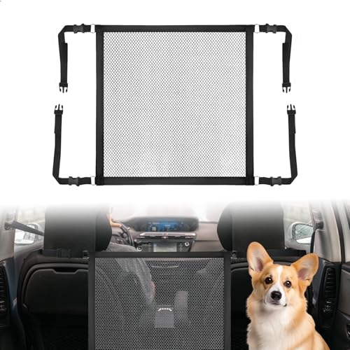 mongtsamz Red Divisora de Malla para Mascotas, Ajustable Red Maletero de Coche Perro 53 x 53 cm Separador Perros Coche Barrera de Coche para Perro para Coches Pequeños y SUV, 1 Pieza, Negro