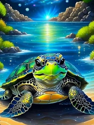 Kit de punto de cruz para adultos, 11 ct, bordado para principiantes, bricolaje, avanzado, hecho a mano, animal, tortuga,40X50CM