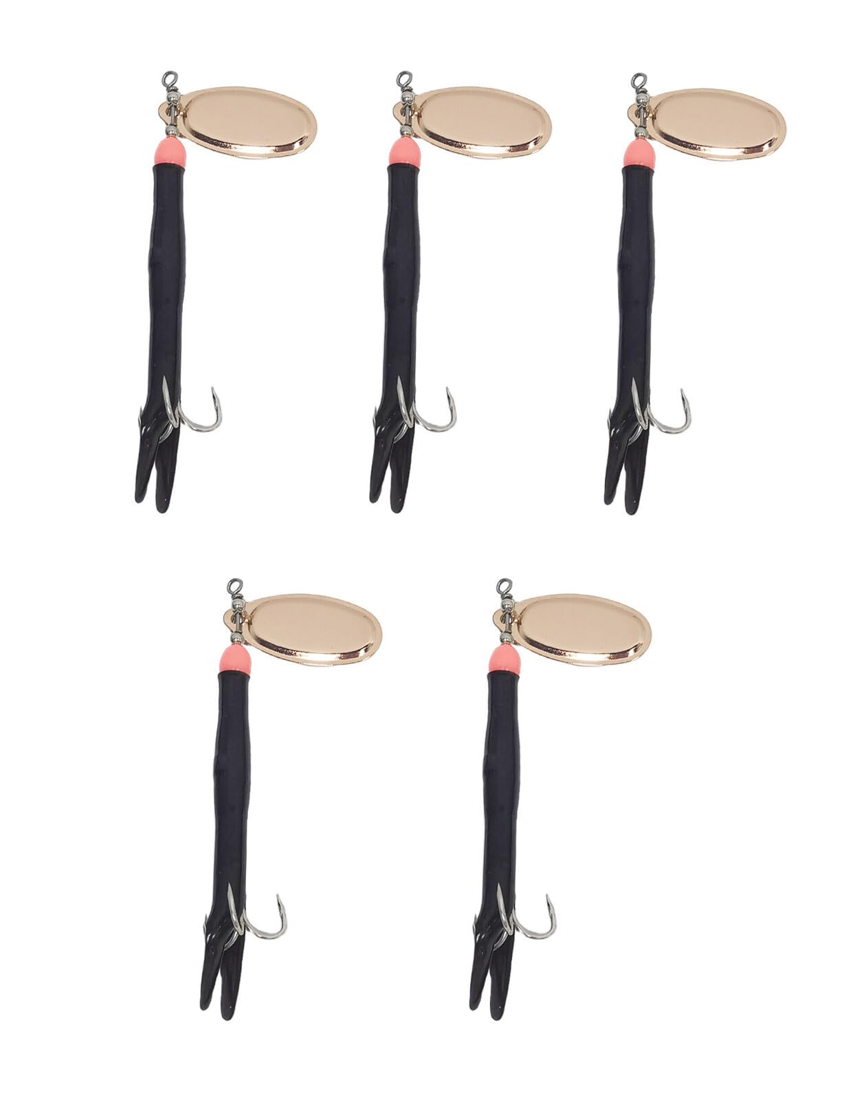 5 Pack Salmon Spinner Lure Flying C Red Yellow Black 15 g 20 Gram Cooper Spoon Lures Bass Pike Red Yellow Copper Rubber Brass Spoon Sea Trout Bullet Prawn Imitation Bait (5pc Black 15g)